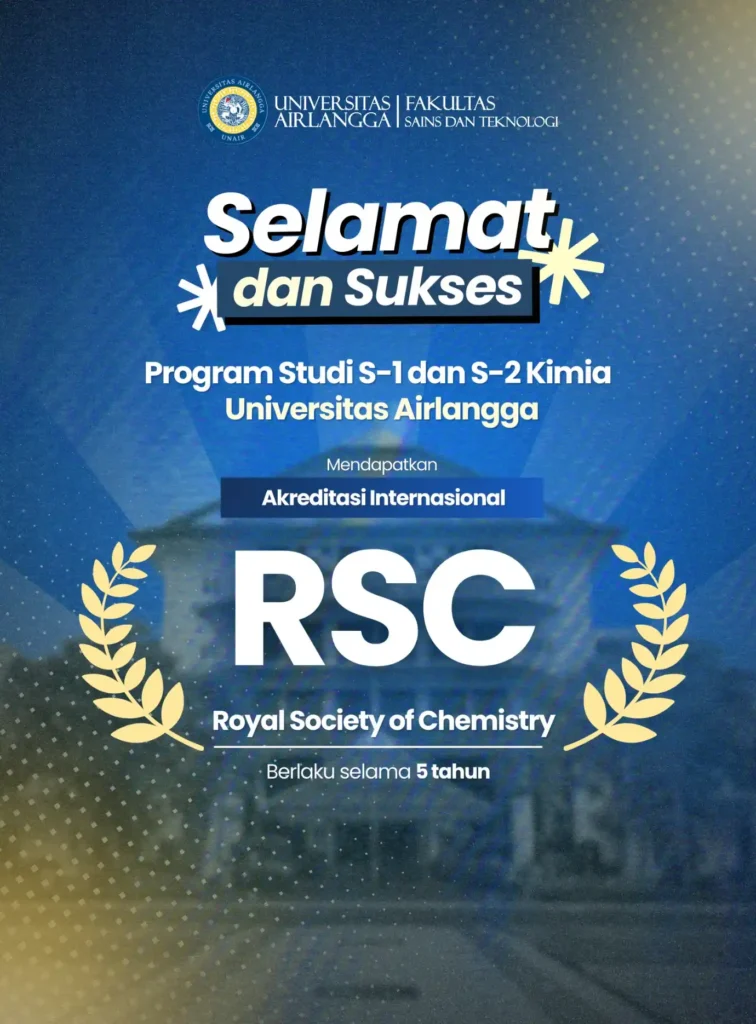 Accreditation poster for the Chemistry program by RSC (Photo: UNAIR Faculty of Science and Technology PR)