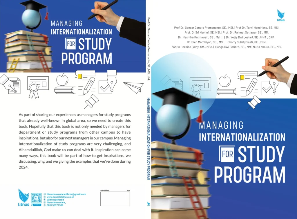 One of the newly published books, titled Managing Internationalization for Study Program. (Photo: By courtesy)