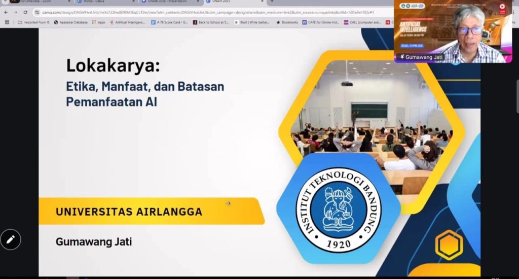 Penyampain Materi Pemanfaatan AI (Foto: Tangkapan Layar Zoom)
