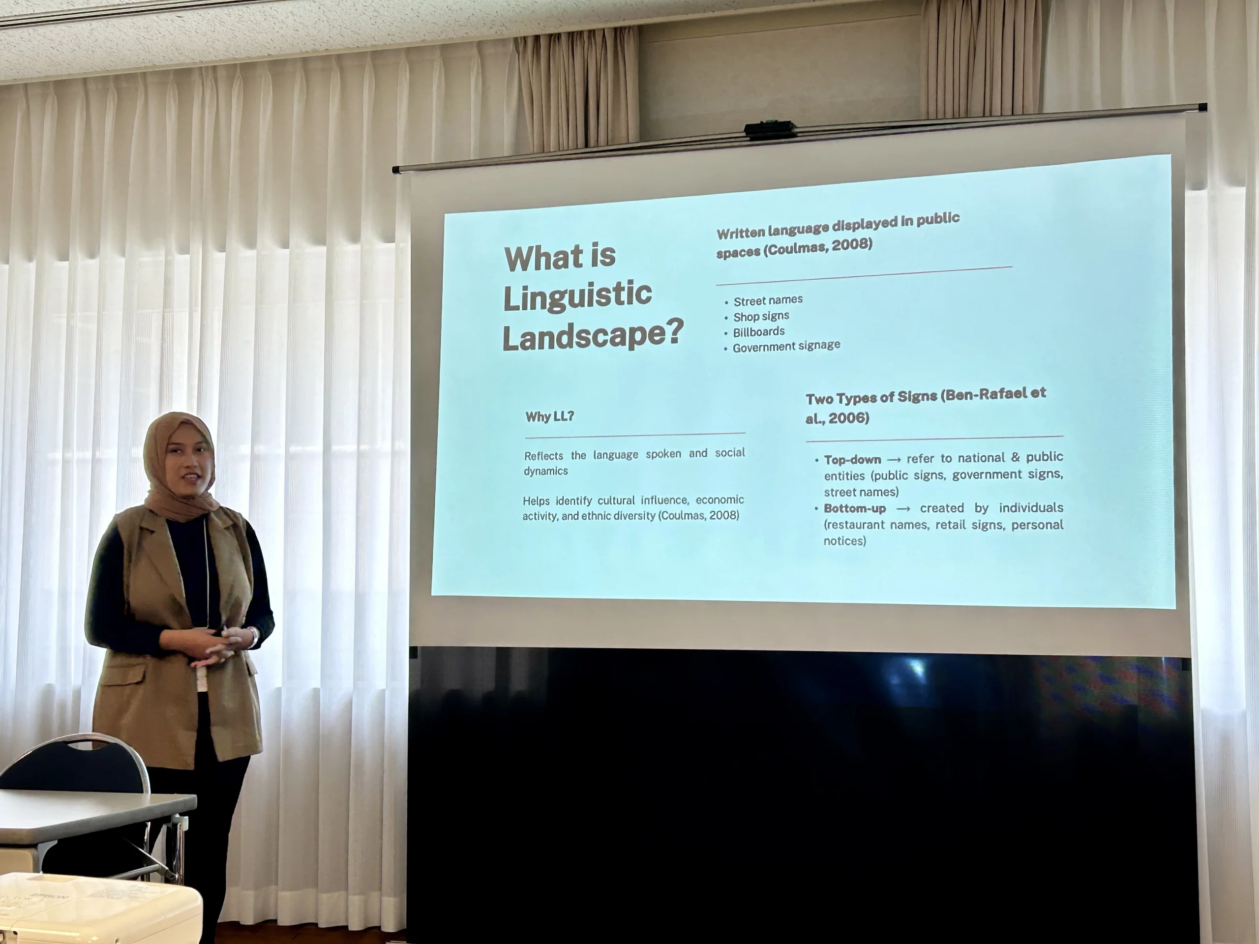 Aulia Noor Eliza presents her research at the IAFOR Conference in Tokyo, Japan (Photo: By courtesy)