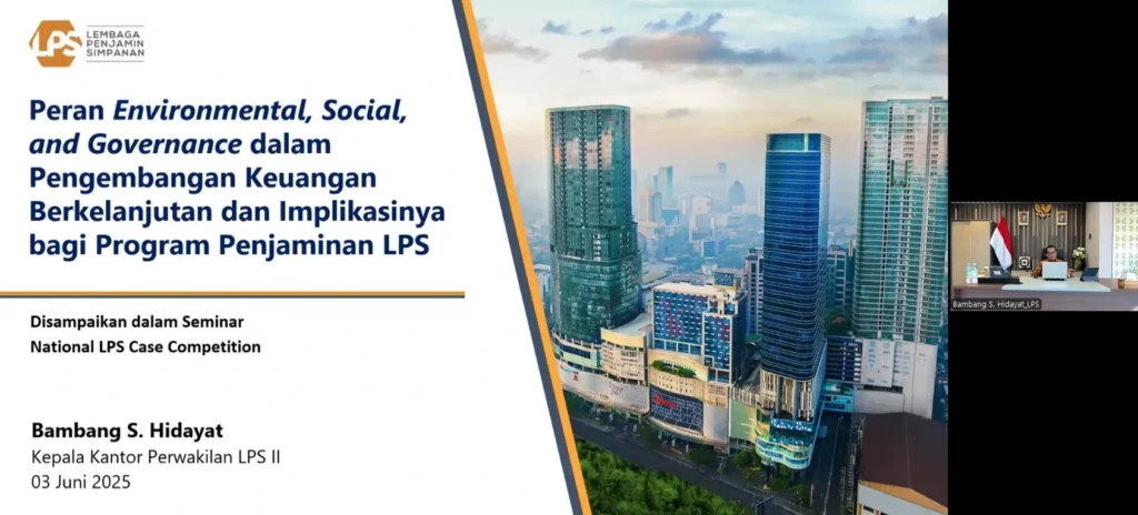 Bambang Samsul Hidayat, Head of LPS Regional Office II Surabaya, delivers his presentation (Photo: screenshot)