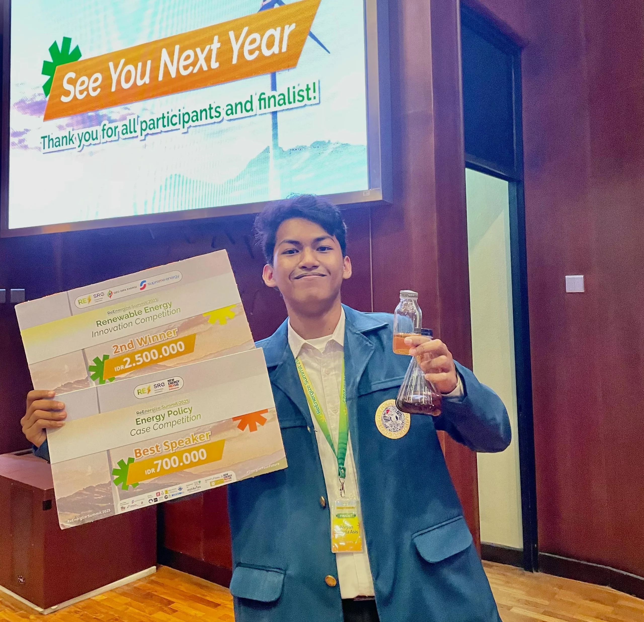 Potret Alvyan Raih Juara 2 Renewable Energy Innovation. (Foto: Istimewa)