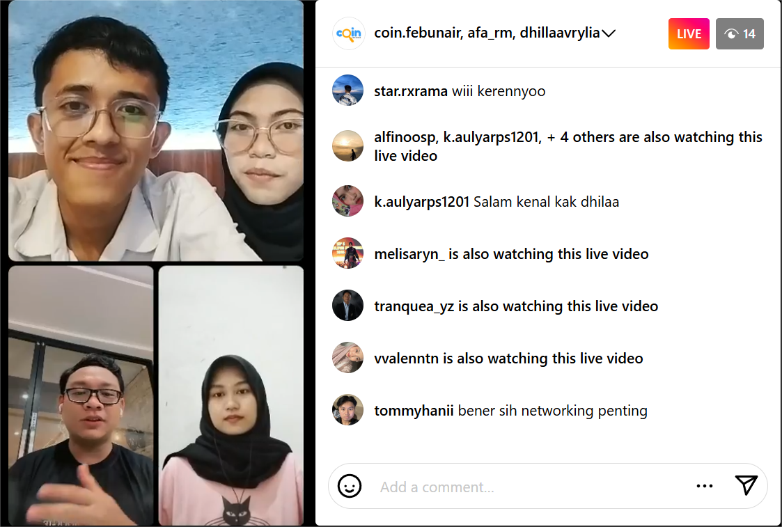 Dokumentasi kegiatan Talkshow Mahasiswa Berprestasi oleh Coin FEB UNAIR (7/6/2025) (Foto: Dok. Pribadi)