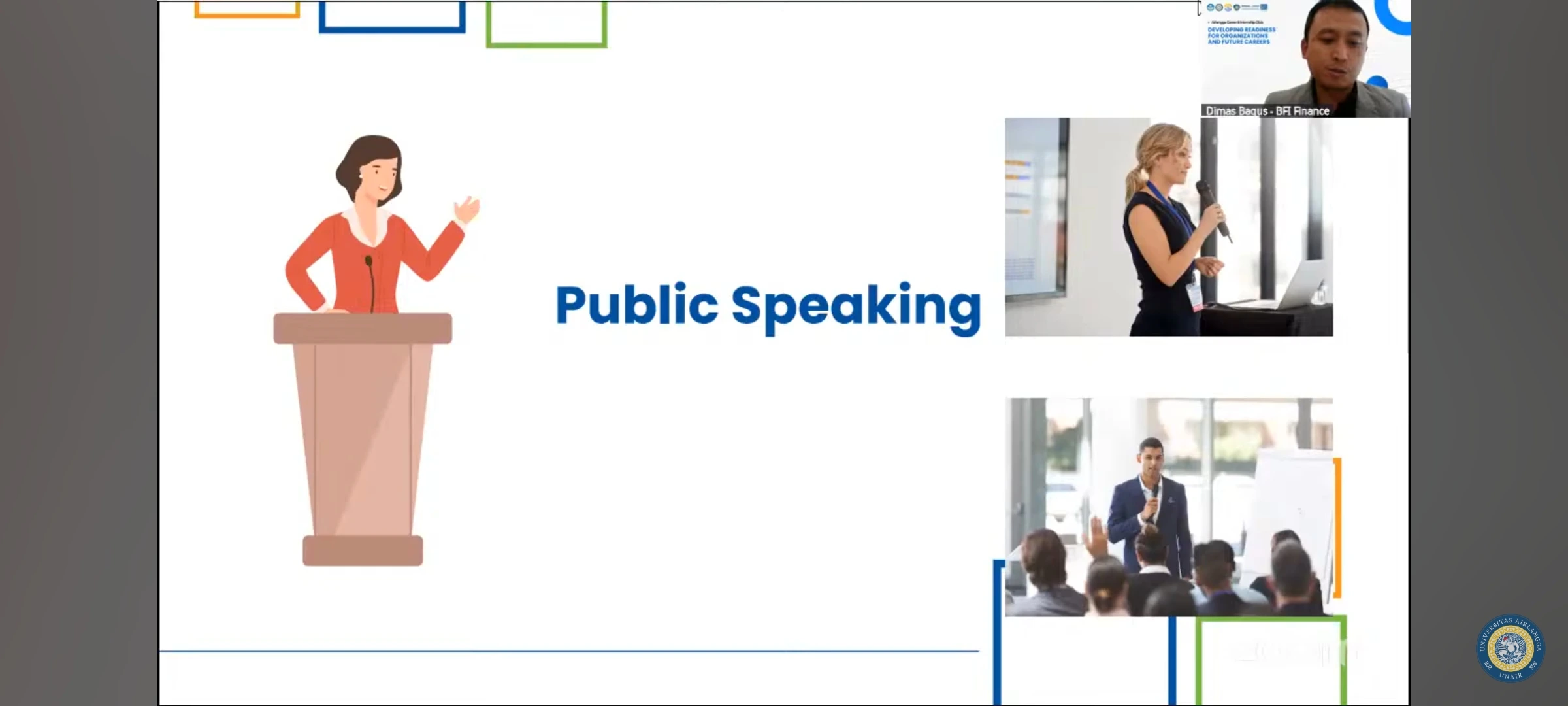 Dimas Bagus Satrio Aji during his presentation (Photo: Zoom Screenshot)