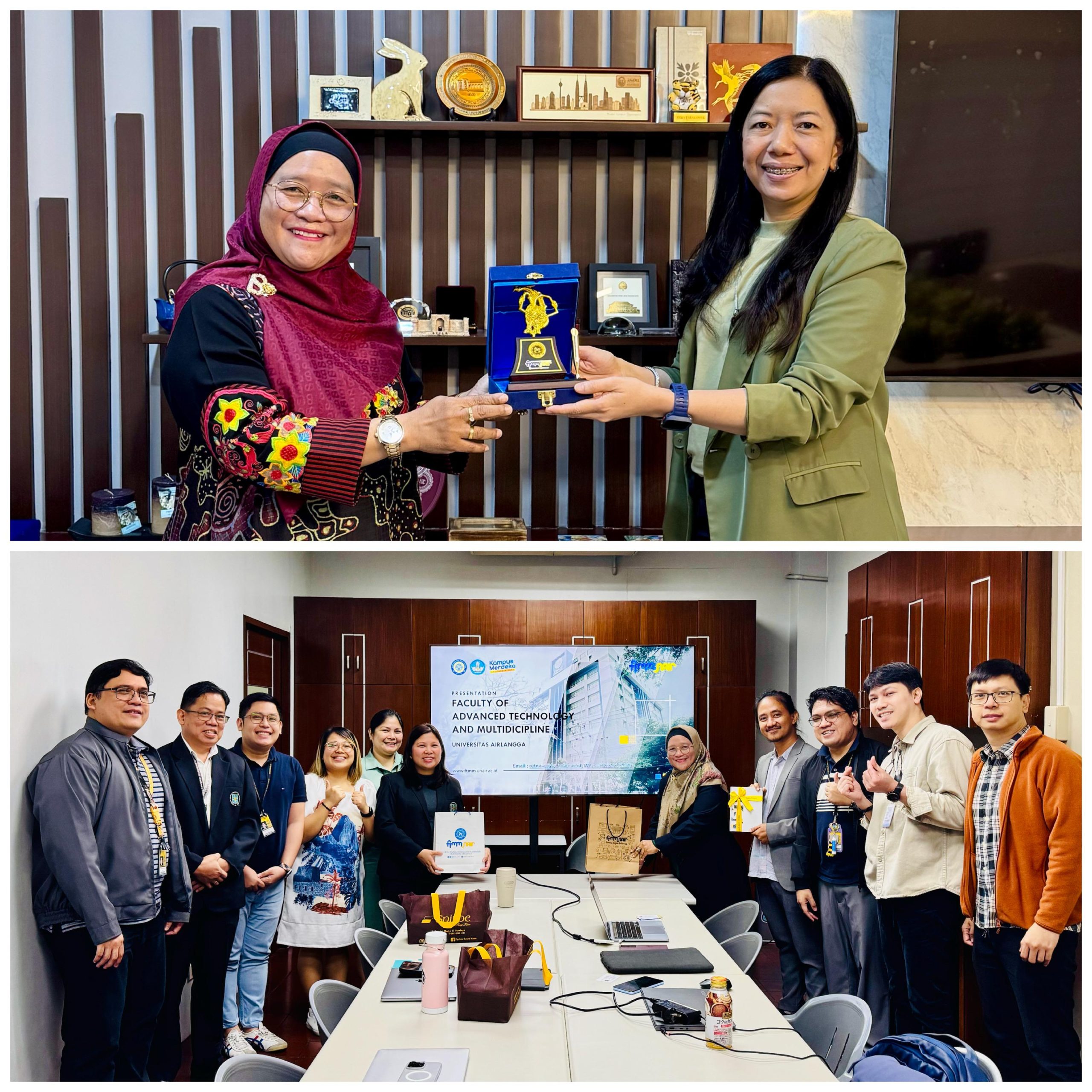 Delegasi FTMM UNAIR saat lakukan kunjungan ke UST Filipina (Foto: Dok. Delegasi FTMM)
