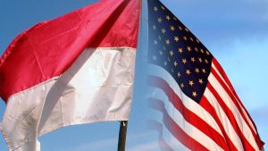 Ilustrasi Bendera negara indonesia dan Amerika (Sumber: CNBC)