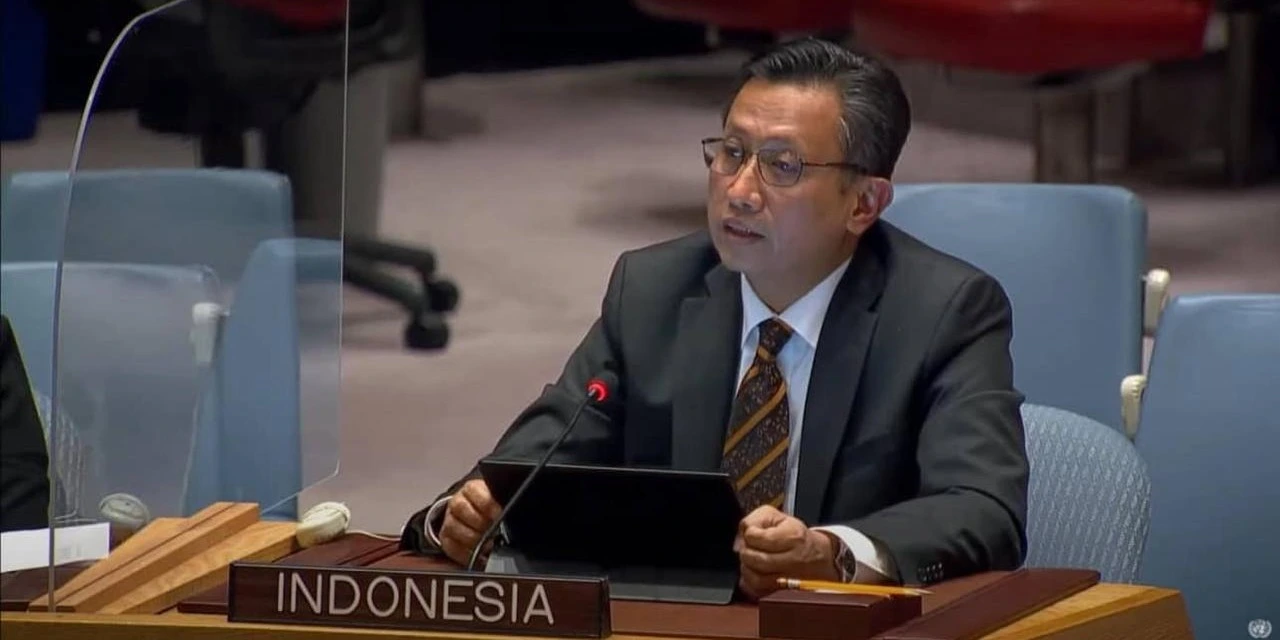 Mohammad Kurniadi Koba during a United Nations meeting. (Photo: United Nations Live YouTube)