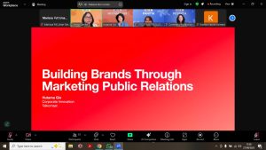Hutama Gio saat memberikan materi Building Brands through Marketing Public Relations dalam Webinar CPC