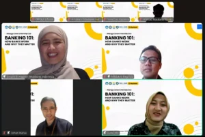 Johan Kesuma Harsa dan Baginda Saumar menyampaikan materi pengelolaan keuangan dan strategi investasi kepada mahasiswa. (Foto: penulis)