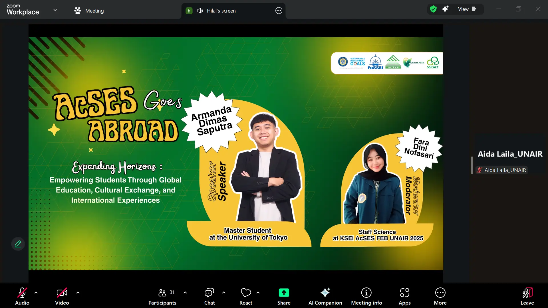 Pelaksanaan ACSES Goes Abroad bertema “Expanding Horizons: Empowering Students Through Global Education, Cultural Exchange, and International Experiences” pada Minggu (7/9/2025) (Foto: Penulis)
