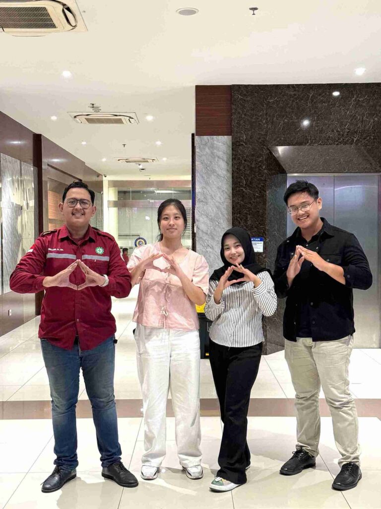 Three UNAIR team members who secured second place in the scientific article category. (Photo: Courtesy of the source)