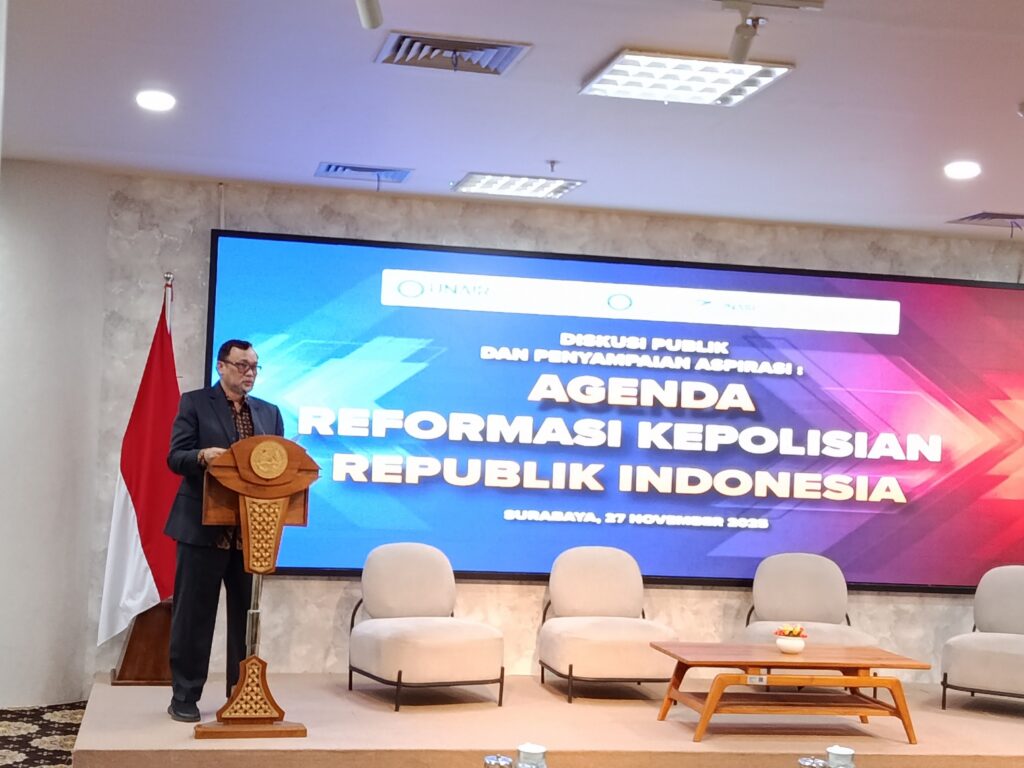 Prof Amin emphasizes the importance of multi-stakeholder collaboration during the police reform discussion forum. (Photo: By courtesy)