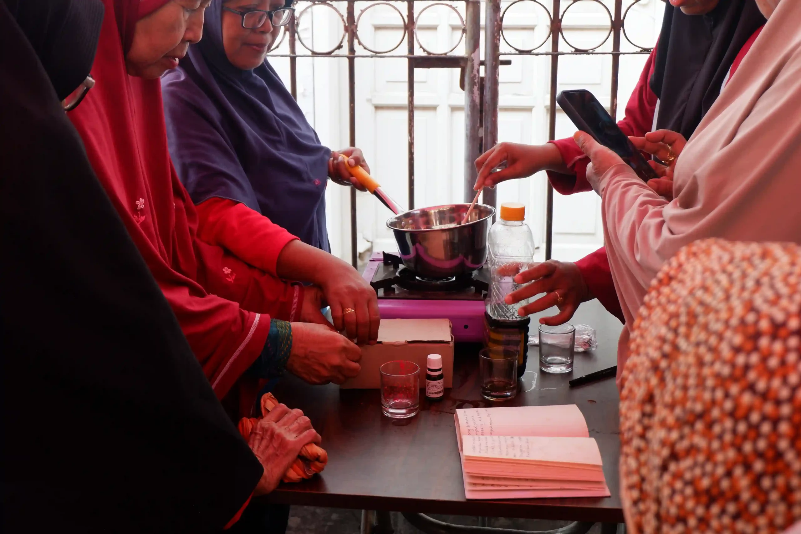 An activity on processing used cooking oil with local residents