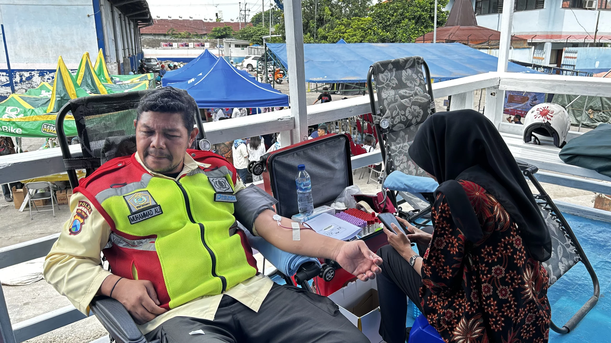 Potret Homecare2 Aksi Donor Darah di Dermaga Kalimas. (Foto: Istimewa)