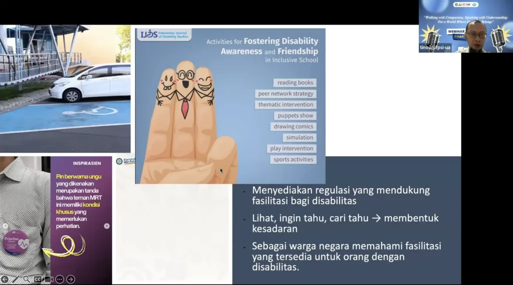 Tino Leonardi membagikan wawasan praktis dan strategi inklusi bagi penyandang disabilitas kepada peserta CHARITY 2025. (Foto: Penulis)