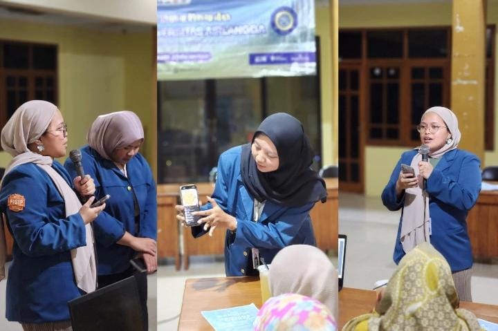 Gambar 1. Mahasiswa BBK 7 Unair Simulasi Tata Cara Membuat Konten