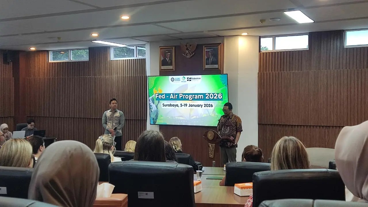 Prof. Miftahussurur PhD, Vice Rector for Research, Innovation, and Community Development at Universitas Airlangga, delivers remarks during the event. (Photo: By courtesy)