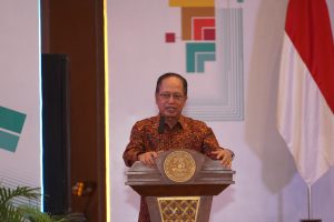 Chair of the Board of Trustees (MWA) Forum of PTN-BH, Prof. Dr. H. Mohamad Nasir, MSi, Akt., PhD, speaks at the Academic Senate Assembly (MSA) session on February 6, 2026. (Photo: By courtesy)