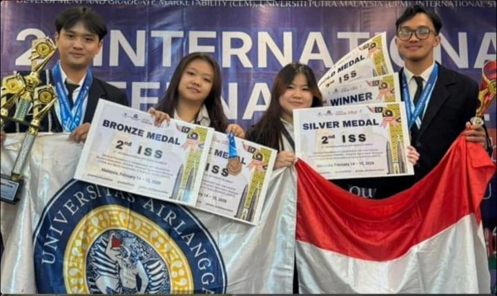 UNAIR vocational students win five awards at 2nd International Student Summit (2nd ISS) 2026 at Universiti Sains Islam Malaysia (USIM) on Feb 14, 2026. (Photo: Source)