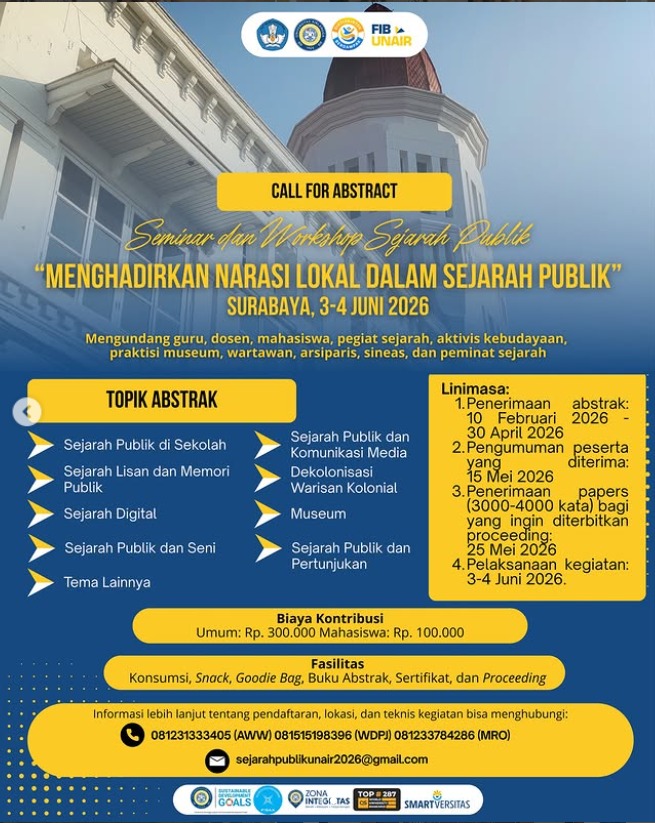 Seminar dan Workshop Sejarah Publik: Menghadirkan Narasi Lokal dalam Sejarah Publik