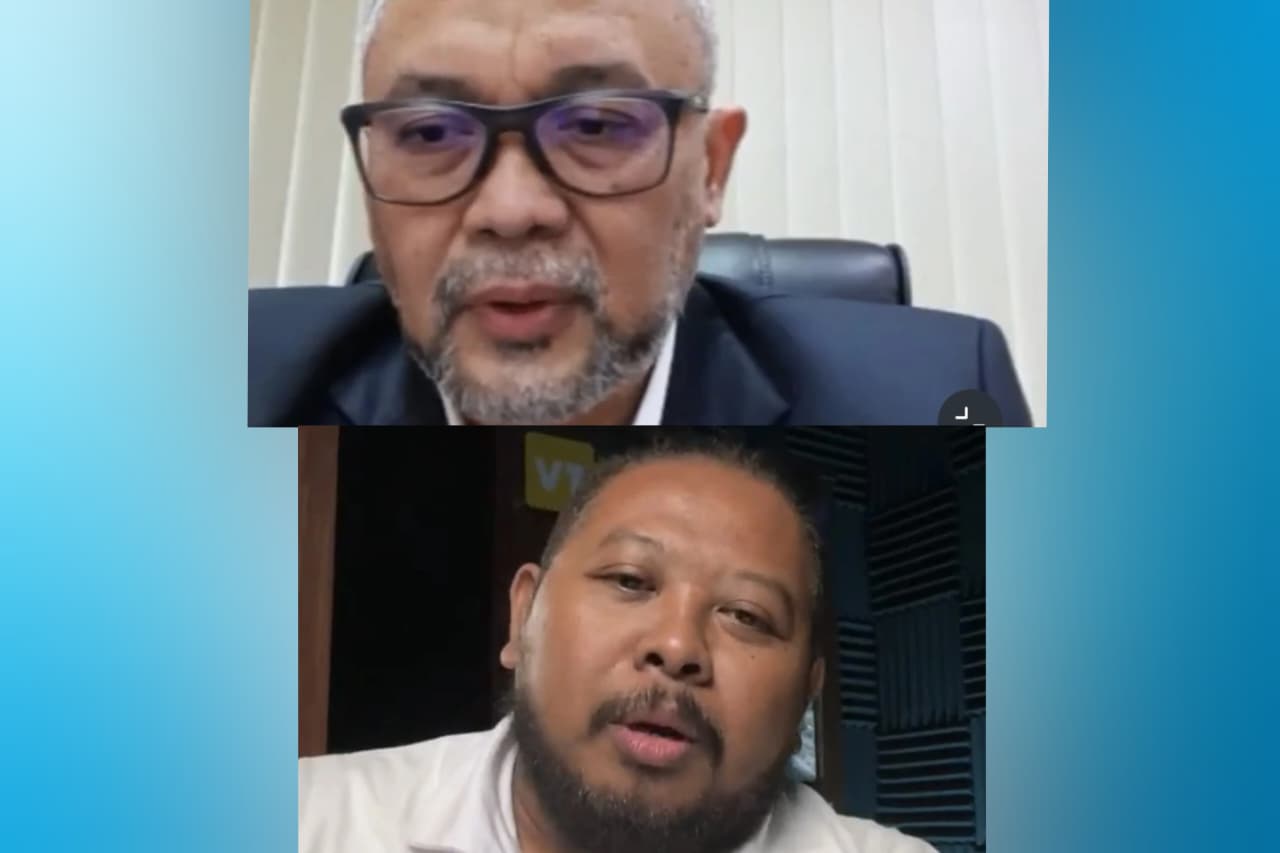 Wakil Rektor Bidang Akademik, Kemahasiswaan, dan Alumni UNAIR, Prof Ir Mochammad Amin Alamsjah MSi PhD (atas) saat memaparkan kesiapan SNBT 2026 didampingi Ketua PHMP UNAIR, Dr Pulung Siswantara SKM MKes. (Foto: Dok. Instagram @univ_airlangga)