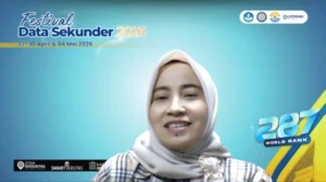 Prof Dr Ratna Dwi Wulandari SKM MKes saat memaparkan strategi pemanfaatan data Survei Kesehatan Indonesia (SKI) dalam gelaran Festival Data Sekunder 2026. (Foto: Istimewa)