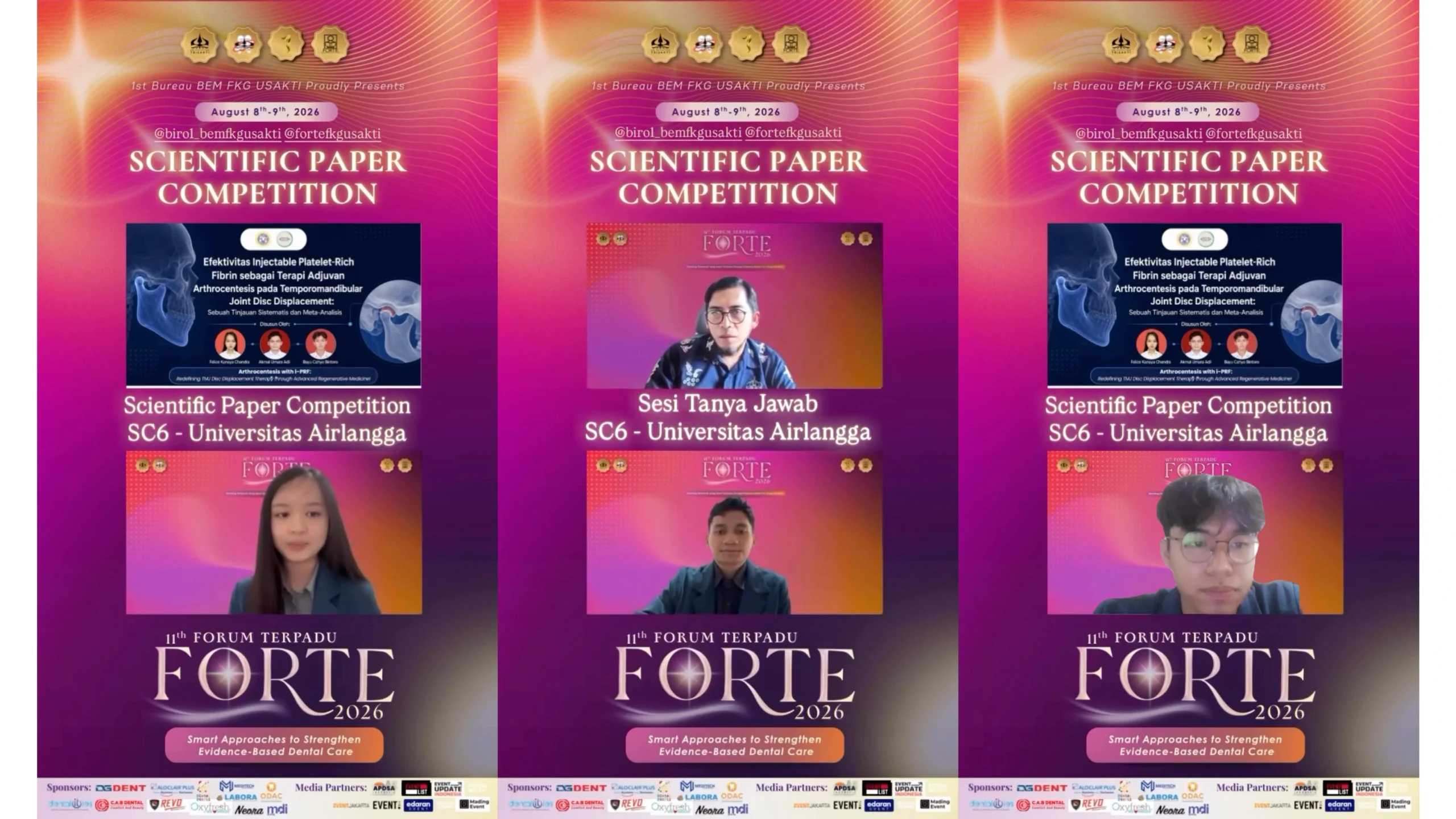 Akmal Umara Adli, Felice Kanaya Chandra, dan Bayu Cahyo Bintoro meraih Juara 3 Scientific Paper Competition 2026. (Foto : istimewa).