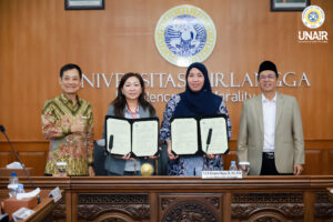 Pelaksanaan penandatanganan Memorandum of Agreement (MoA) antara Kaohsiung Medical University dengan Fakultas Keperawatan UNAIR, Kamis (6/8/2026). (Foto: PHMP UNAIR)