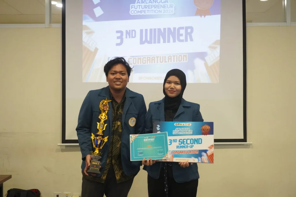 M Irfan Rafi Gunawan dan Mashayu Aulia Zahrina meraih Juara 3 pada Airlangga Futurepreneur Competition. (Foto: Istimewa).