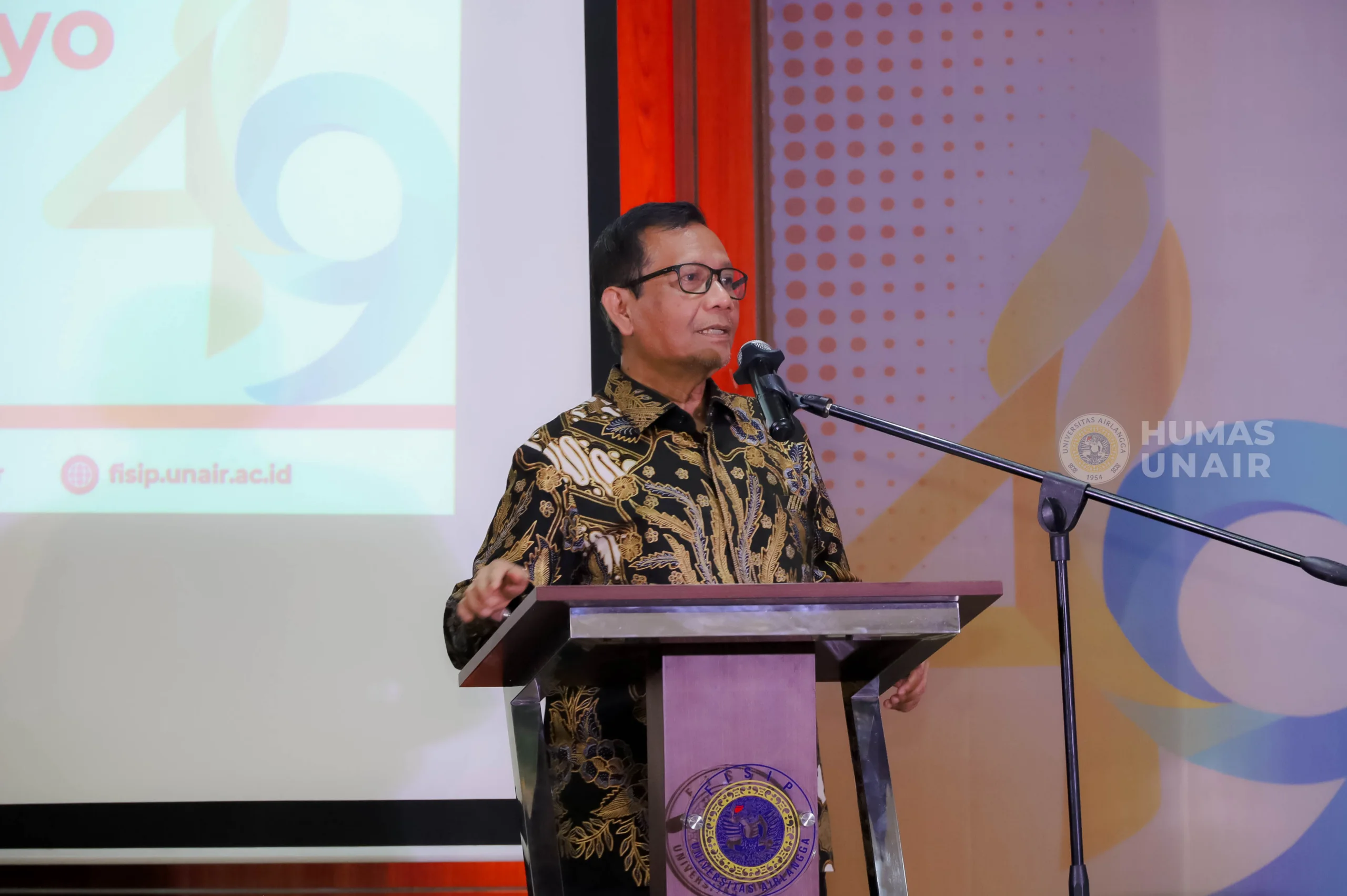 Menteri Koordinator bidang Politik, Hukum, dan Keamanan Republik Indonesia periode 2019-2024, Prof Dr Mohammad Mahfud MD.