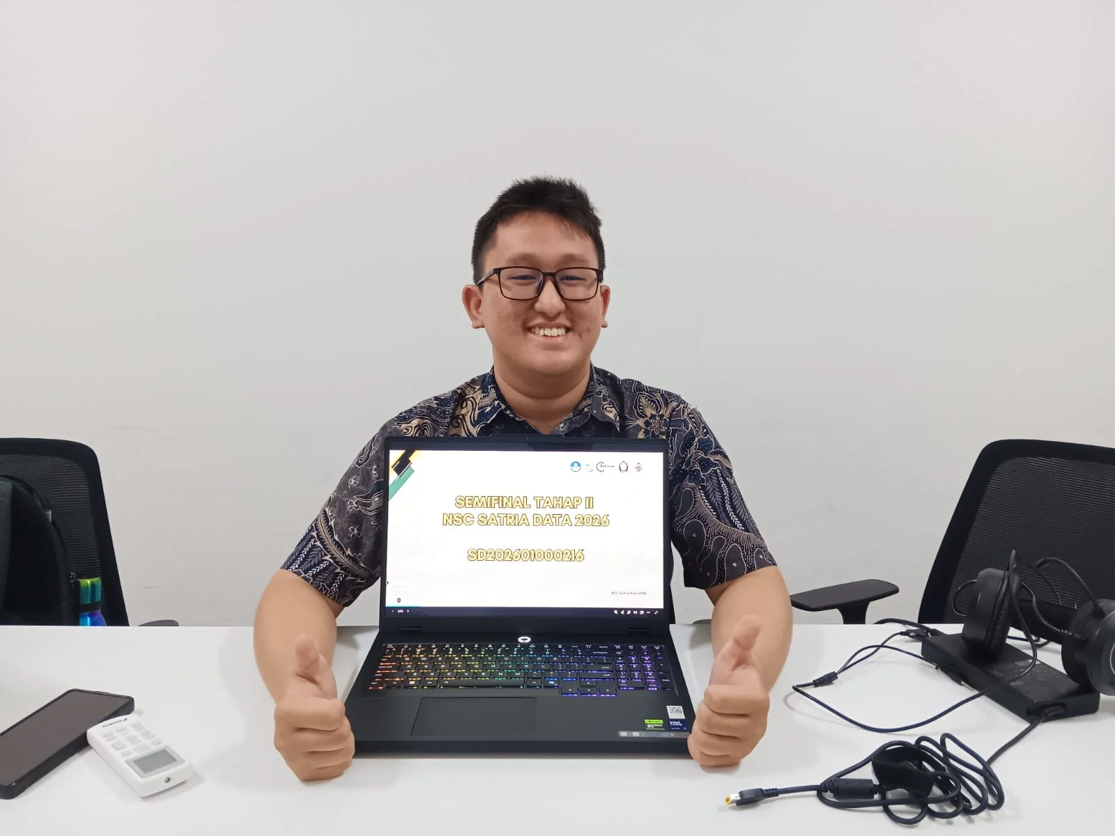 Theofilus Vebriano, Mahasiswa FST UNAIR, lolos babak final nasional Statistika Ria dan Festival Sains Data (Satria Data) 2026 (Foto : istimewa).